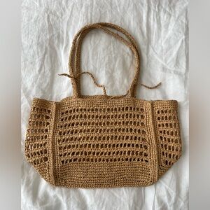 Madewell Open-Crochet Straw Packable Bag - Desert Dune